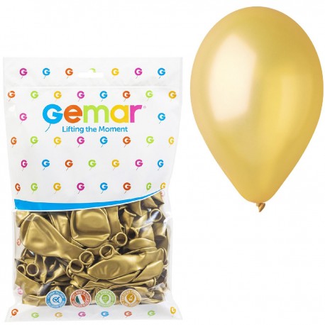 093919 BALONY 100 SZT. ZŁOTY METALICZNE