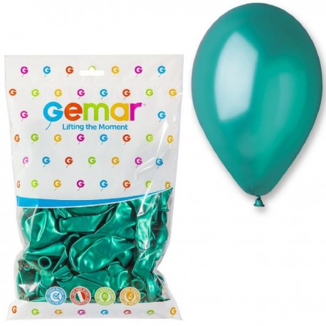 095517 BALONY 100SZT. ZIELONE TURKUSOWE METALIZOWANE 10" GODAN