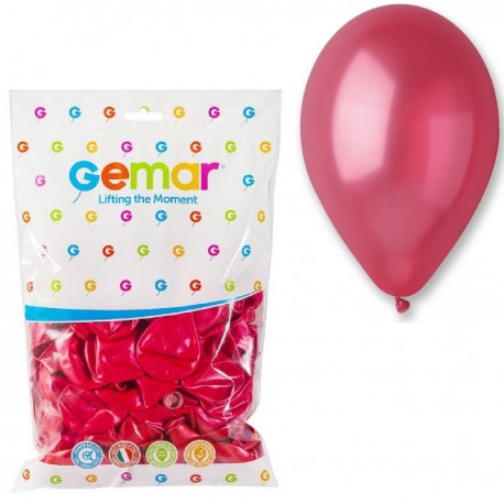 095319 BALONY GM90 100 szt. WIŚNIOWE METALICZNE 10" GODAN