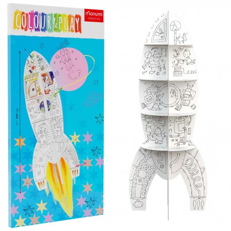 012214 KOLOROWANKA 3D RAKIETA XXL ROCKET 100 cm MONUMI