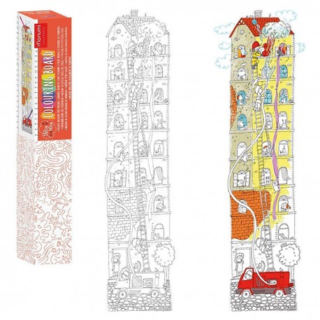 489580 KOLOROWANKA KOLOROMIARKA XXL STRAŻ POŻARNA 160 cm MONUMI