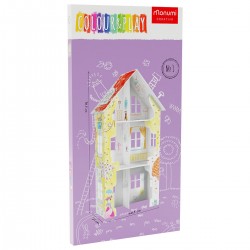 489658 KOLOROWANKA 3D DOMEK XXL UL. FIOŁKOWA 70 cm MONUMI
