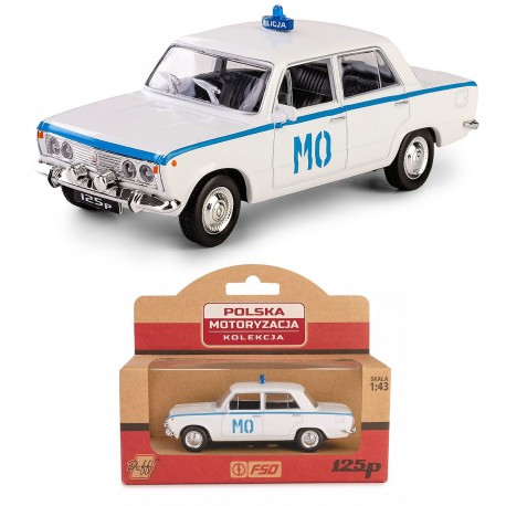AUTO METALOWE PRL FIAT 125p MO BIAŁY DUŻY FIAT MODEL 1:43 DAFFI 022454