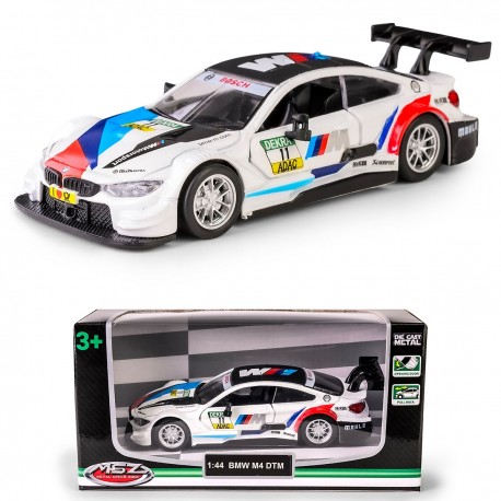 AUTO METALOWE Z NAPĘDEM BMW M4 GT3 DTM BIAŁY/CZARNY MODEL 1:44 DAFFI 133129