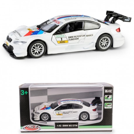 AUTO METALOWE Z NAPĘDEM BMW M3 DTM BIAŁY MODEL 1:42 DAFFI 133020