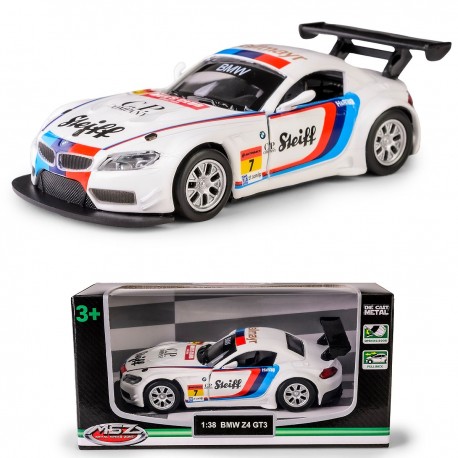AUTO METALOWE Z NAPĘDEM BMW Z4 GT3 BIAŁY MODEL 1:38 DAFFI 133013