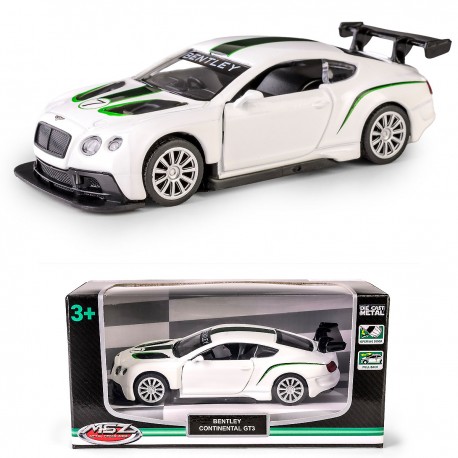 AUTO METALOWE Z NAPĘDEM BENTLEY CONTINENTAL GT3 BIAŁY MODEL 1:38 DAFFI 133037