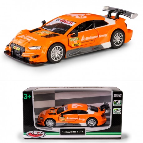 AUTO METALOWE Z NAPĘDEM AUDI RS 5 DTM POMARAŃCZOWY MODEL 1:43 DAFFI 133075
