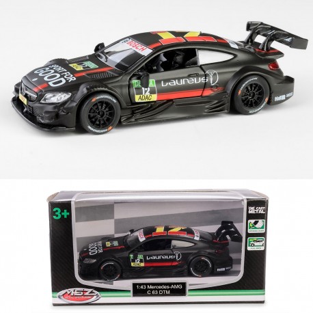 AUTO METALOWE Z NAPĘDEM MERCEDES AMG C 63 DTM CZARNY MODEL 1:43 DAFFI 133051