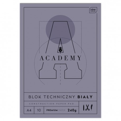 331731 BLOK TECHNICZNY A4 BIAŁY 240g 10 INTERDRUK