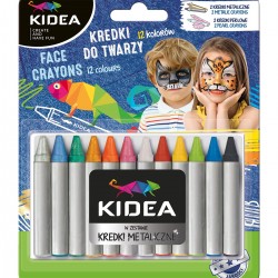 KIDEA 036721 KREDKI DO TWARZY 12 KOLORÓW x 2,5 G