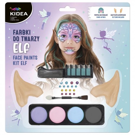 KIDEA 097142 ZESTAW FARBKI DO TWARZY + ELFIE USZY