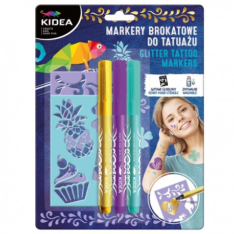 KIDEA 098668 MARKERY BROKATOWE DO TATUAŻU Z SZABLONAMI