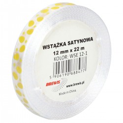 688477 WSTĄŻKA SATYNOWA ZÓŁTE JAJKA WIELKANOC 12x22 BREWIS
