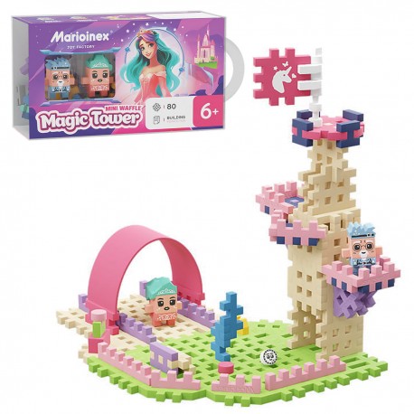 905807 KLOCKI MINI WAFFLE - KSIĘŻNICZKA: MAGICZNA WIEŻA 80 EL. MARIOINEX