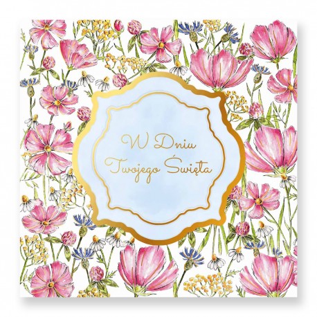 481330 KARNET KWADRATOWY W DNIU TWOJEGO ŚWIĘTA NIEBIESKI HENRY