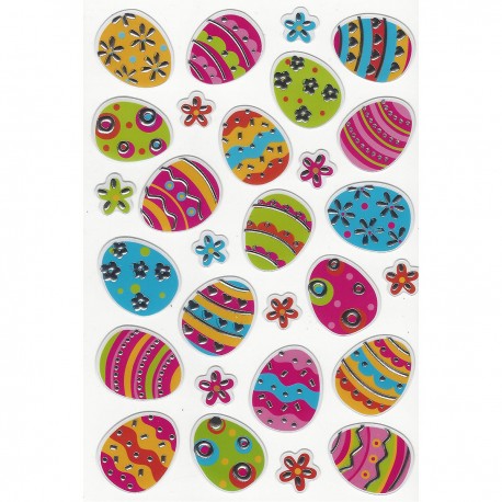 702338 NAKLEJKI WIELKANOCNE PISANKI KWIATKI WIELKANOC BREWIS
