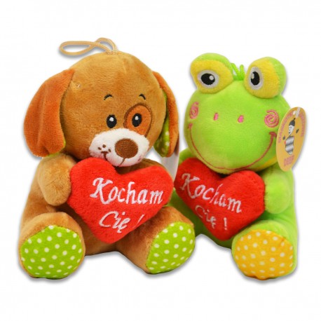 241540 DF ŻABA Z SERCEM NAPIS KOCHAM CIĘ 13 CM WALENTYNKA