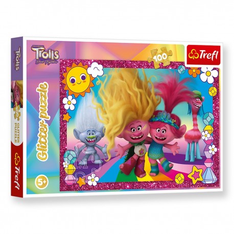 14829 TREFL PUZZLE 100 EL. BŁYSZCZĄCE TROLLE