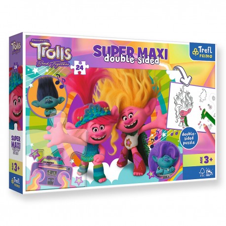 41017 TREFL PUZZLE 24 EL SUPER MAXI WESOŁY DZIEŃ TROLLI