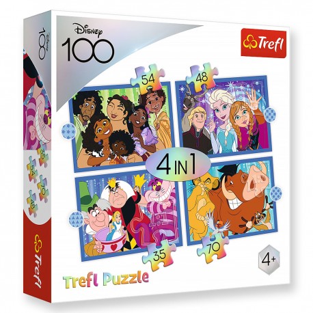 34618 TREFL PUZZLE 4w1 WESOŁY ŚWIAT DISNEYA