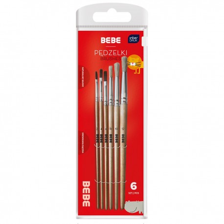 345899 BEBE PĘDZELKI DREWNIANE 6 SZT. INTERDRUK
