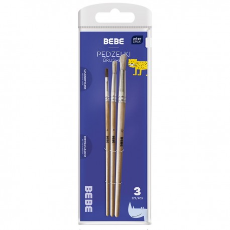 345875 BEBE PĘDZELKI DREWNIANE 3 SZT. INTERDRUK