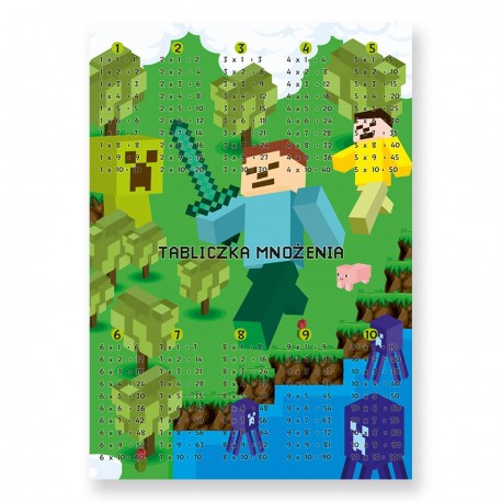 666558 PLANSZA DWUSTRONNA ŚCIĄGA A4 TABLICZKA MNOŻENIA GRA HENRY