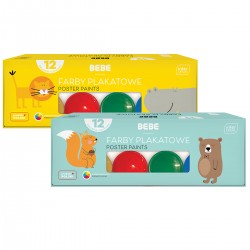 334145 BEBE FARBY PLAKATOWE 12 KOLORÓW 20 ml INTERDRUK