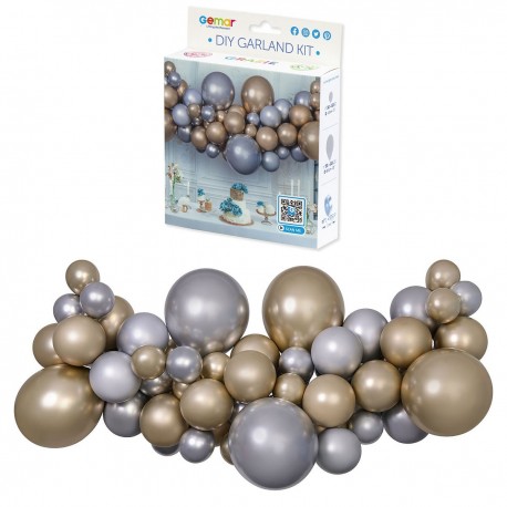 031386 GIRLANDA BALONOWA DIY ZŁOTO-SREBRNY 65 BALONÓW GODAN