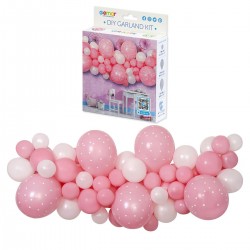 031355 GIRLANDA BALONOWA DIY RÓŻOWO-BIAŁY 65 BALONÓW GODAN