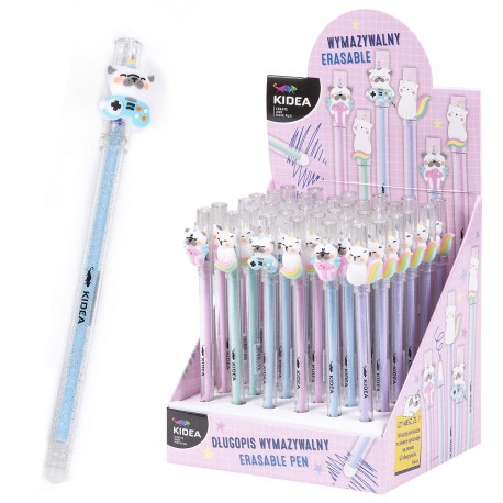 KIDEA 086160 DŁUGOPIS WYMAZYWALNY Z FIGURKĄ KOTEK/PIESEK