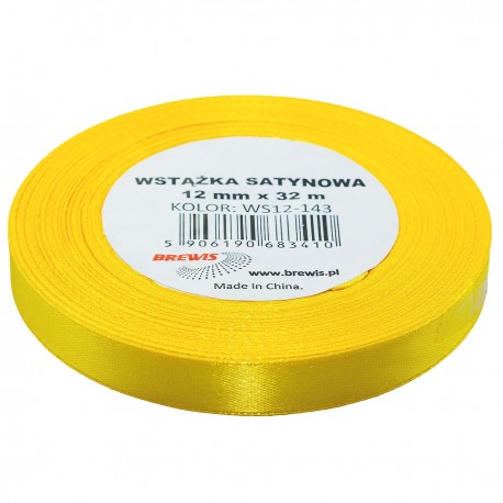 683410 WSTĄŻKA SATYNOWA ŻÓŁTA 12x32 BREWIS