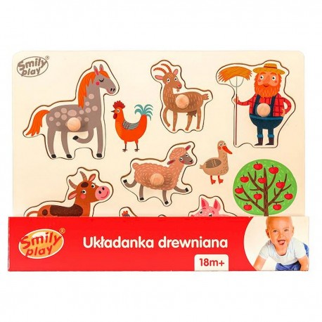 838034 SMILY PLAY UKŁADANKA DREWNIANA FARMA 7el