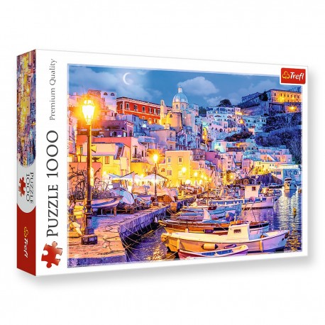 10794 TREFL PUZZLE 1000 el. WYSPA PROCIDA NOCĄ, WŁOCHY