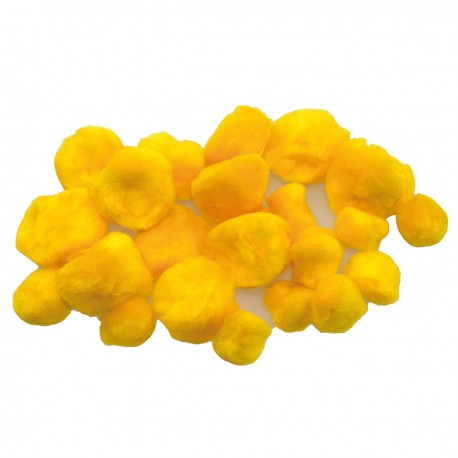 689863 POMPONY DEKORACYJNE ŻÓŁTY MIX 3 ROZMIARY 24 szt. WIELKANOC BREWIS
