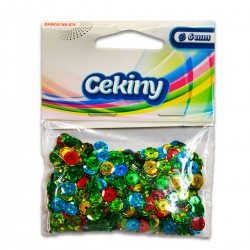 685254 CEKINY OZDOBNE HOLOGRAMOWE MIX KOLORÓW 6 mm 10g BREWIS