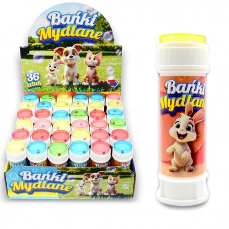09950 BAŃKI MYDLANE 60 ml. MIX ZWIERZAKI ULUBIEŃCY DISPLAY 36 szt. SCHEMAT