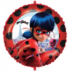 930786 BALON FOLIOWY - BIEDRONKA I CZARNY KOT MIRACULOUS LADYBUG 46 cm 18" GODAN