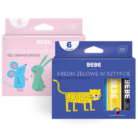 316608 BEBE KREDKI ŻELOWE W SZTYFCIE 6 KOLORÓW INTERDRUK