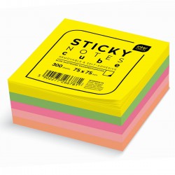 266781 ZAKŁADKI INDEKSUJĄCE KARTECZKI NEONOWE 75x75 INTERDRUK