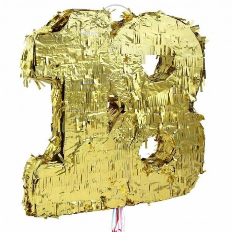 188103 PINIATA CYFRA "18" METALICZNA ZŁOTA URODZINY GODAN