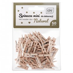 337306 KLAMERKI DREWNIANE SPINACZE MINI 2,5 cm 50 szt. INTERDRUK