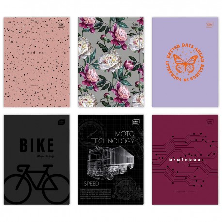 276100 ZESZYT W LINIĘ A4 80 MIX WZORÓW INTERDRUK