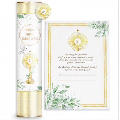 482313 TUBA PAMIĄTKA KOMUNIA ŚWIĘTA ORNAMENT GOŁĄB BIAŁY HENRY