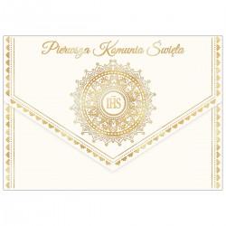 482207 KARNET A5 KOPERTA HOSTIA IHS PIERWSZA KOMUNIA ŚWIĘTA HENRY