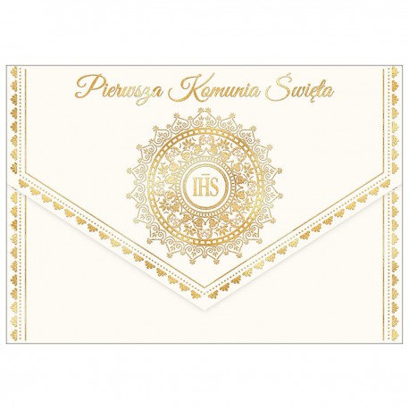 482207 KARNET A5 KOPERTA HOSTIA IHS PIERWSZA KOMUNIA ŚWIĘTA HENRY