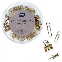 346384 ZESTAW BIUROWY 120 el. SATIN GOLD INTERDRUK