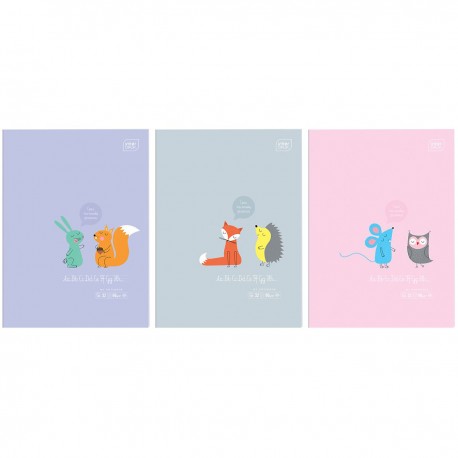 297433 ZESZYT W 3-LINIĘ A4 32 BB KIDS MIX PASTELOWY INTERDRUK