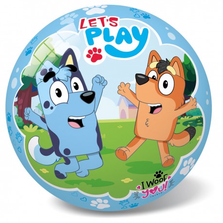 133050 PIŁKA GUMOWA NIEBIESKI PIES I PRZYJACIELE 23 CM BEST MS TOYS